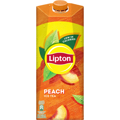 Foto van Lipton Ice tea peach op witte achtergrond