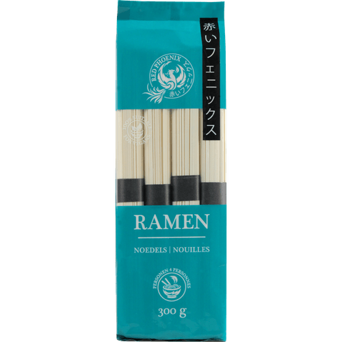 Foto van Red Phoenix Noedels ramen op witte achtergrond