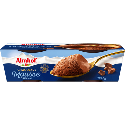 Foto van Almhof Chocolademousse op witte achtergrond