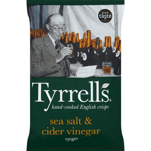 Foto van Tyrrells Sea salt cider vinega op witte achtergrond