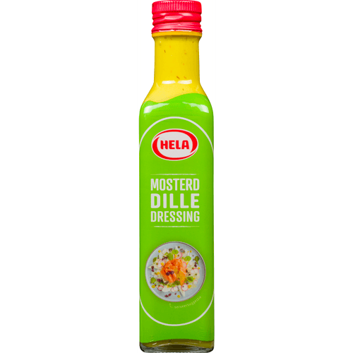 Foto van Hela Dressing mosterd-dille op witte achtergrond
