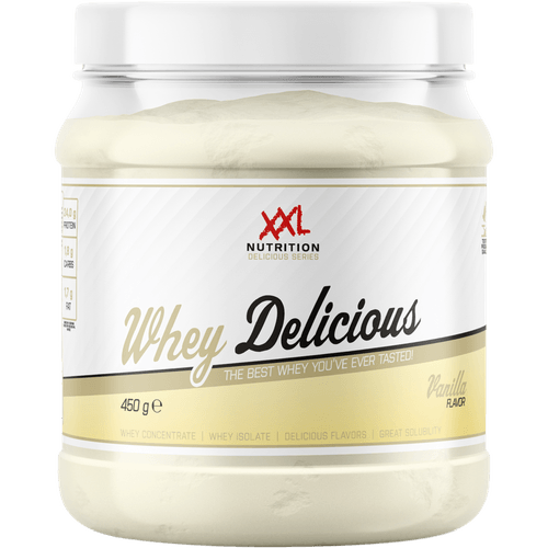 Foto van XXL Nutrition Whey delicious vanilla op witte achtergrond