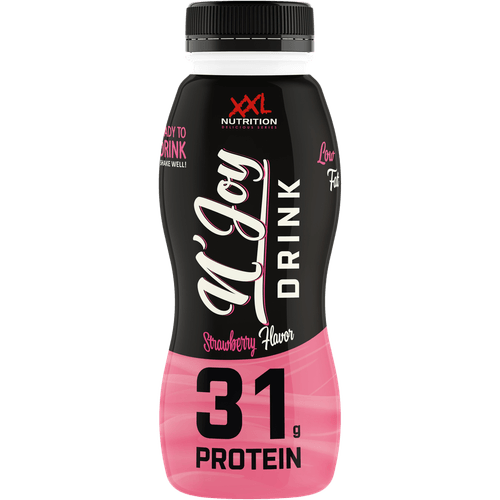 Foto van XXL Nutrition Njoy protein drink aardbei op witte achtergrond