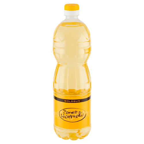 Foto van Goldsun Zonnebloemolie op witte achtergrond