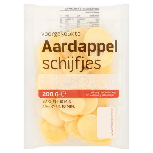Foto van Aardappelschijfjes voor 1 persoon op witte achtergrond