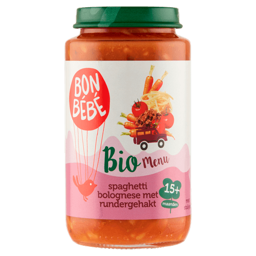 Foto van Bonbébé Biomenu m1514 spaghetti bolognese op witte achtergrond