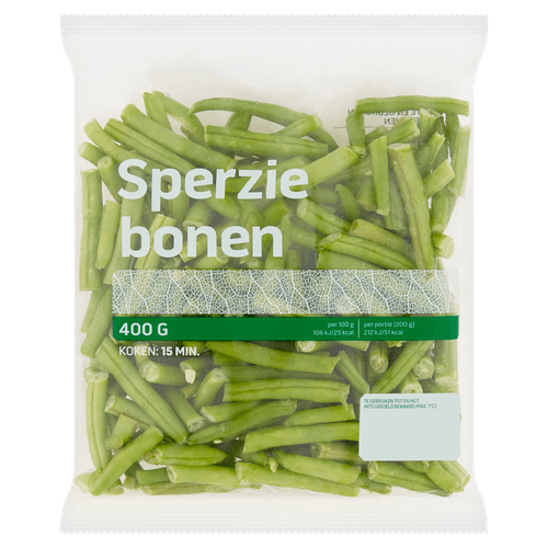 Foto van Sperziebonen voordeel op witte achtergrond