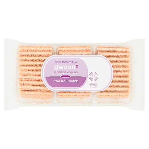 Foto van G'woon Frou frou wafels op witte achtergrond