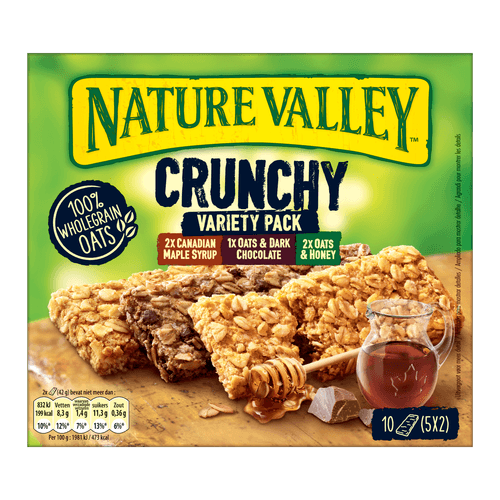 Foto van Nature Valley Crunchy variety 5 st. op witte achtergrond