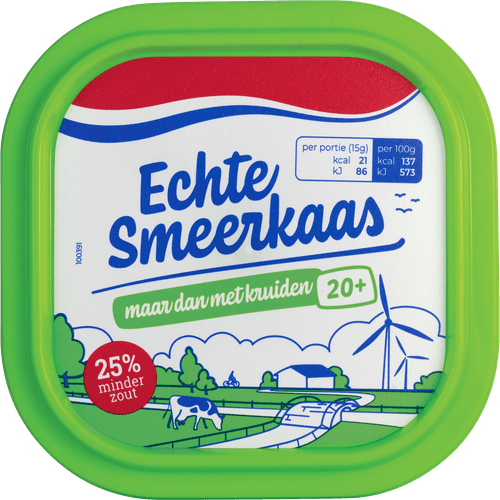 Foto van Echte Smeerkaas kruiden 20+ op witte achtergrond