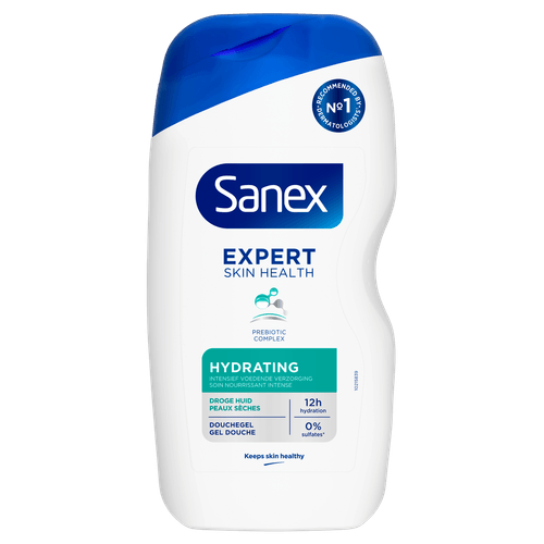 Foto van Sanex Douchegel expert skin health hydrating op witte achtergrond