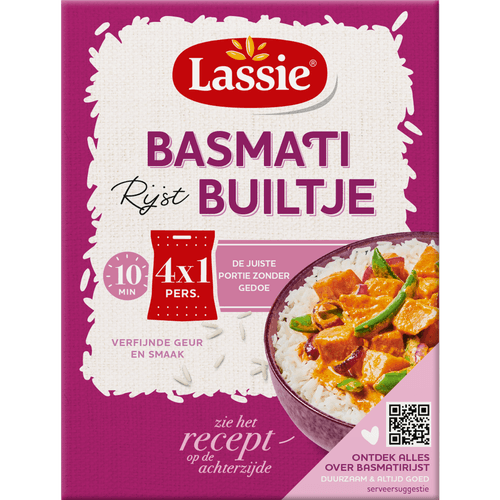 Foto van Lassie Basmatirijst builtjes op witte achtergrond