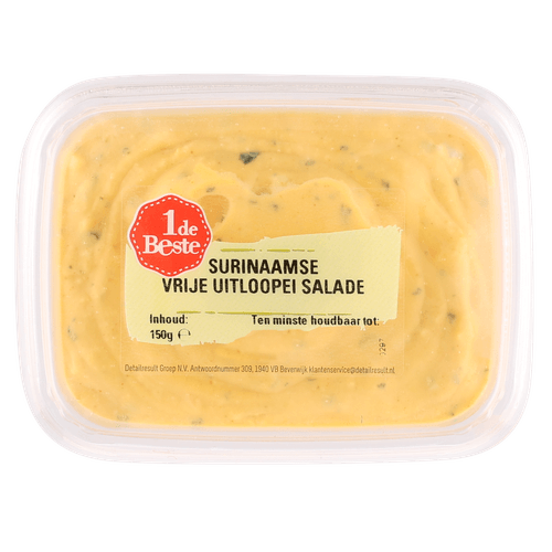 Foto van 1 de Beste Surinaamse vrije uitloopei salade op witte achtergrond