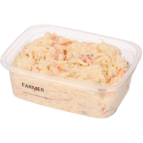 Foto van 1 de Beste Farmersalade op witte achtergrond