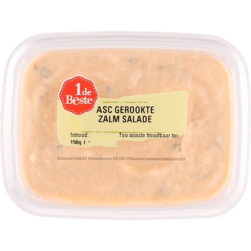 Foto van 1 de Beste Gerookte zalm op witte achtergrond