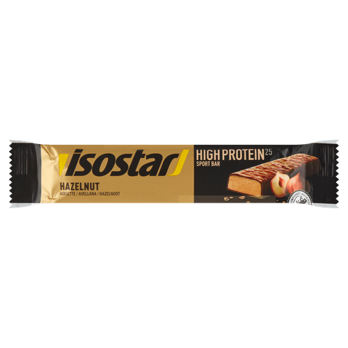 Foto van Isostar Powerplay high protein hazelnoot op witte achtergrond