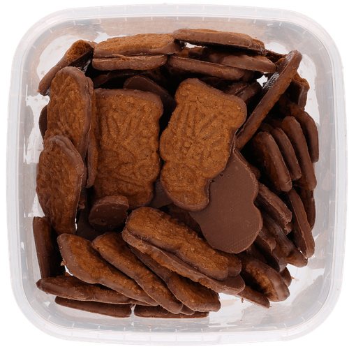 Foto van Crumbel Mini speculoos met melkchocola op witte achtergrond