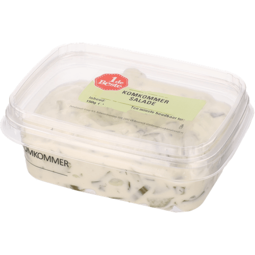 Foto van 1 de Beste Komkommer salade op witte achtergrond