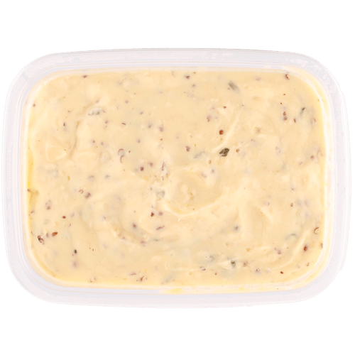 Foto van 1 de Beste Kaas-mosterd salade op witte achtergrond