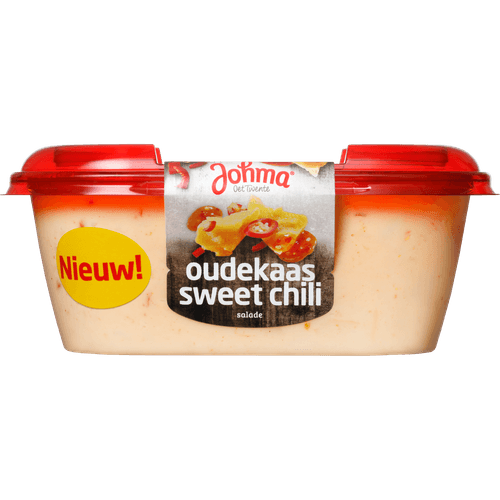 Foto van Johma Salade oudekaas sweetchili op witte achtergrond