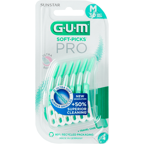 Foto van Gum Soft picks pro medium op witte achtergrond