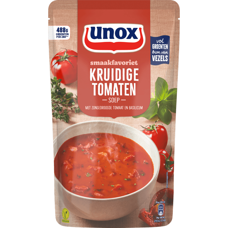Unox Soep in zak kruidige tomatensoep