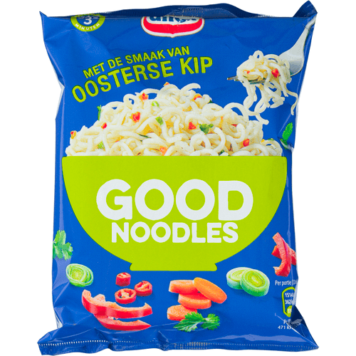 Foto van Unox Good noodles oosterse kip op witte achtergrond
