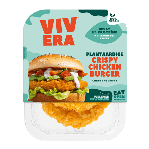 Foto van Vivera Chickenburger crispy 2 st. op witte achtergrond