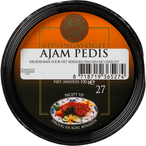 Foto van Koningsvogel Boemboe ajam pedis op witte achtergrond