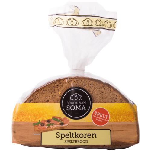 Foto van Soma Speltkoren op witte achtergrond