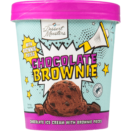 Foto van De Dessert Meesters Chocolate brownie op witte achtergrond