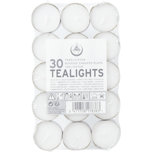 Foto van Theelichten 6 uur op witte achtergrond