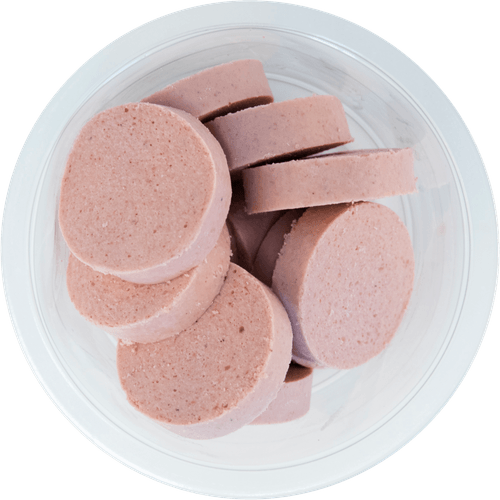 Foto van DekaMarkt Slagersleverworst op witte achtergrond