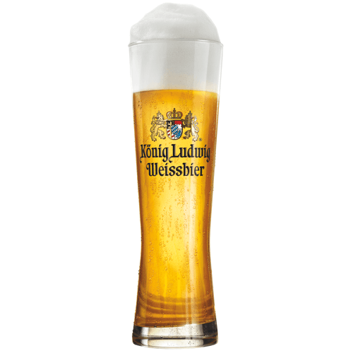 Foto van König Ludwig Weissbier op witte achtergrond
