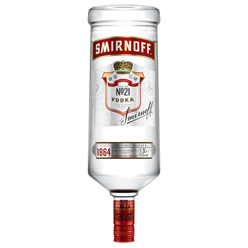 Foto van Smirnoff Vodka op witte achtergrond