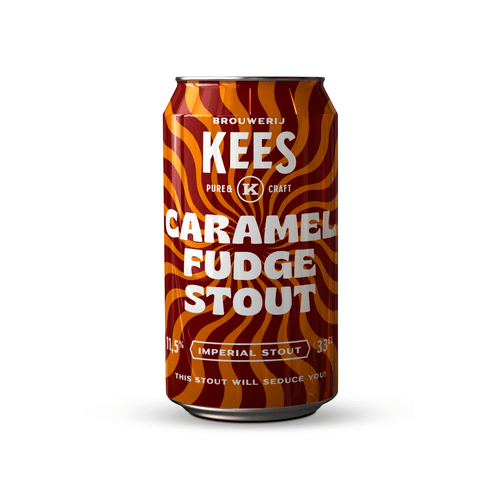 Foto van Kees Caramel fudge stout op witte achtergrond