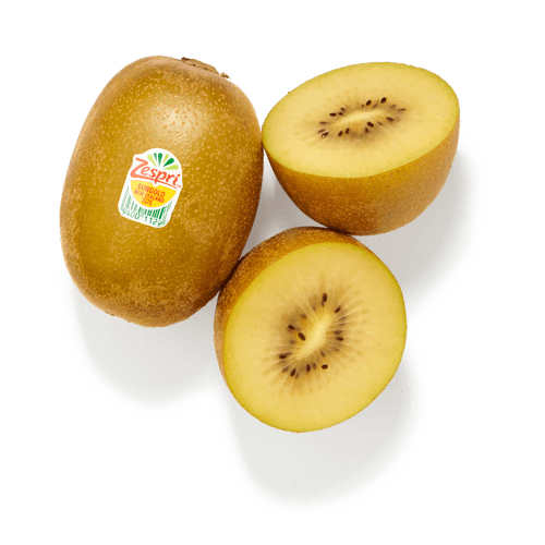 Foto van Zespri kiwi sungold Nieuw-Zeeland op witte achtergrond