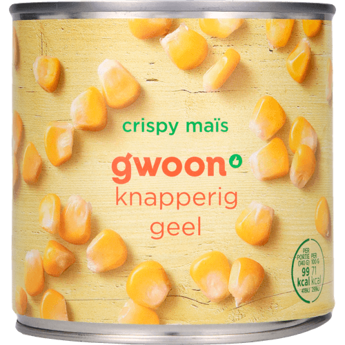 Foto van G'woon Maiskorrels op witte achtergrond