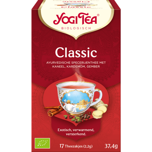 Foto van Yogi Tea Thee classic 17 zk. op witte achtergrond