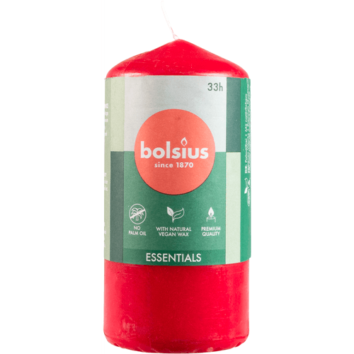 Foto van Bolsius Stompkaars delicate red op witte achtergrond