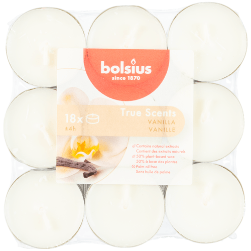 Foto van Bolsius True Scents geurtheelichten Vanille ivoor op witte achtergrond