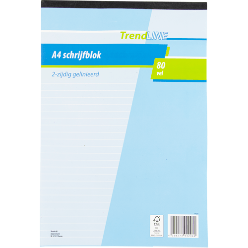 Foto van Trendline Schrijfblok a4 80 vel op witte achtergrond