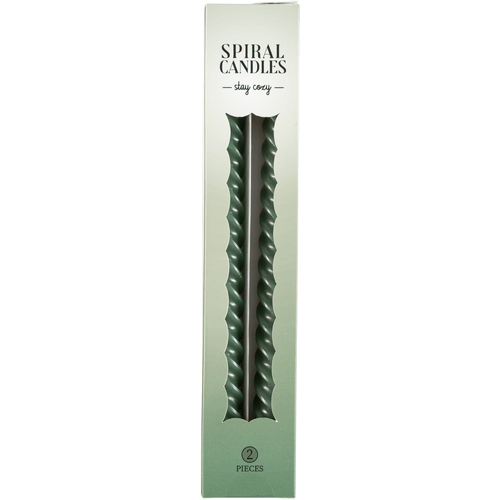 Foto van Swirl Spiraalkaarsen groen op witte achtergrond