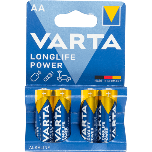 Foto van Varta Batterij longlife power AA op witte achtergrond