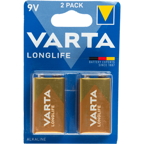 Foto van Varta Batterij longlife 9 volt op witte achtergrond