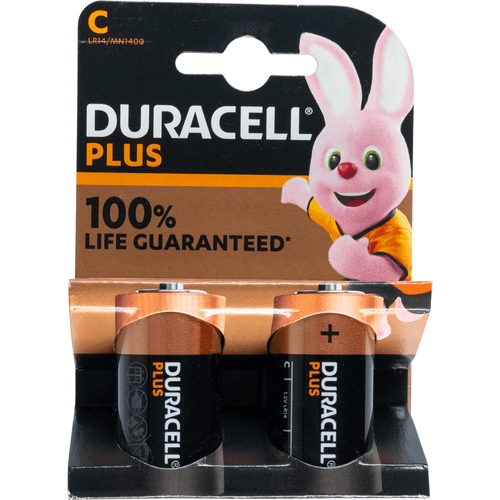 Foto van Duracell Batterijen alka plus c op witte achtergrond
