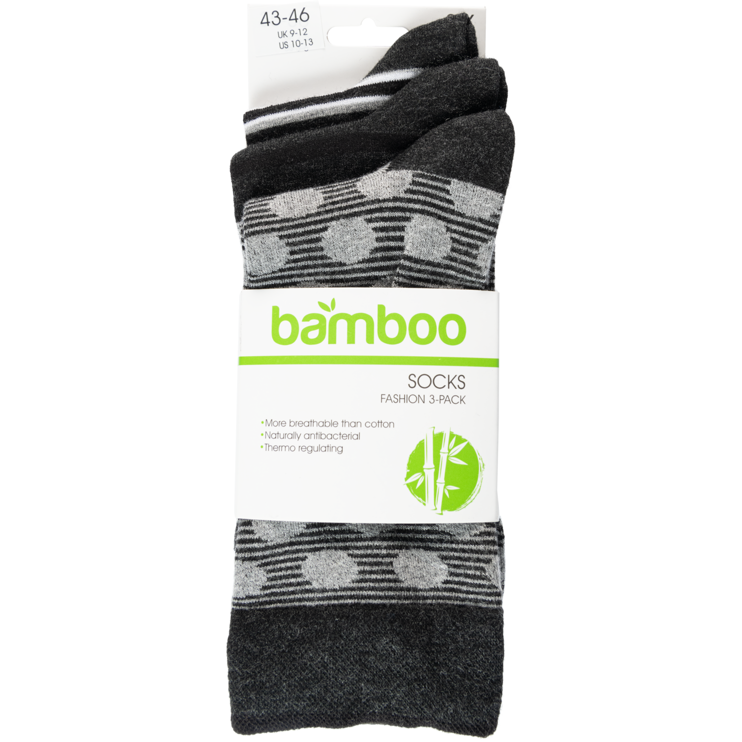 Non food Bamboe herensokken 3-pack gekleurd 43/46