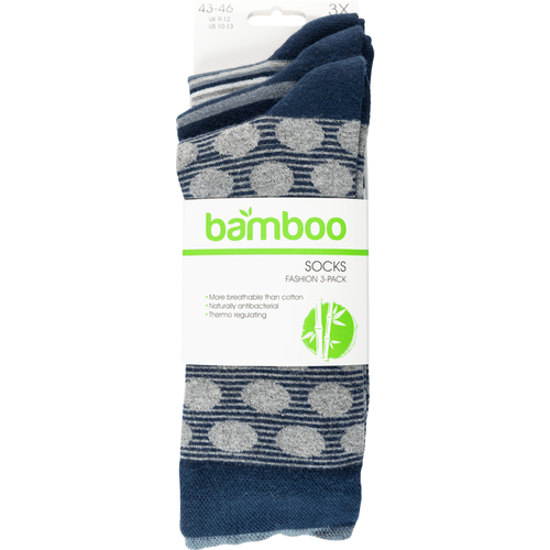 Foto van Non food Bamboe herensokken 3-pack gekleurd 43/46 op witte achtergrond
