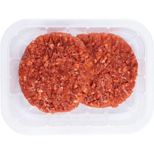 Foto van DekaVers Biologisch Runderhamburger 2 stuks op witte achtergrond