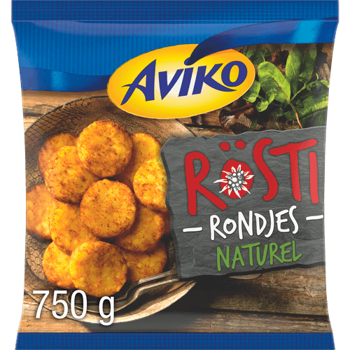 Foto van Aviko Rösti Rondjes naturel op witte achtergrond